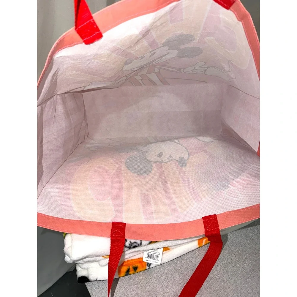 Disney's Micky & Minnie Mouse Plush Halloween Theme Throw Blanket + Tote